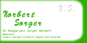 norbert sorger business card